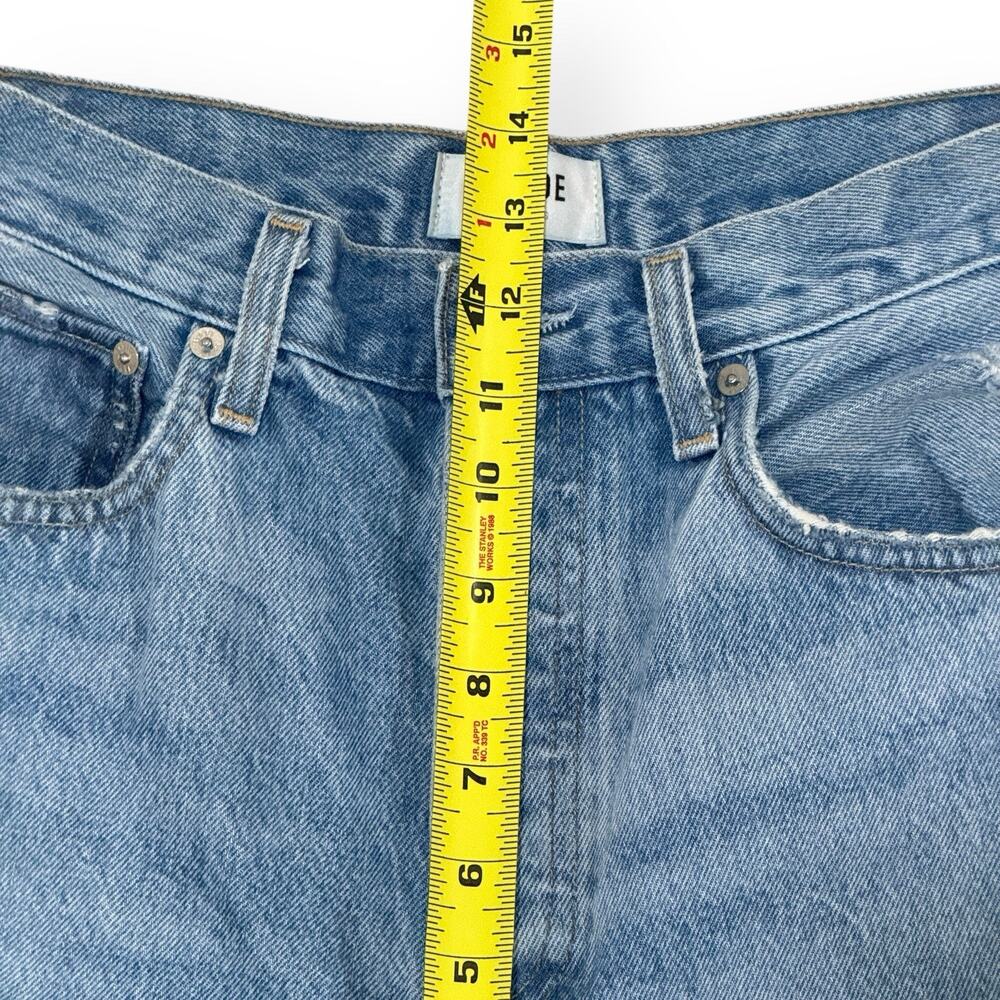Agolde Light Blue Distressed Straight Leg Jeans - Picture 9 of 15
